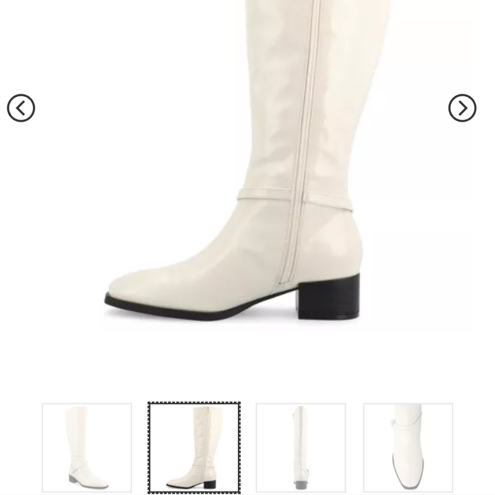 Cream Heeled Boots with Western Silhouette